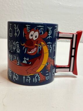 Disney Navy and Red Mug with Mushu Accent
